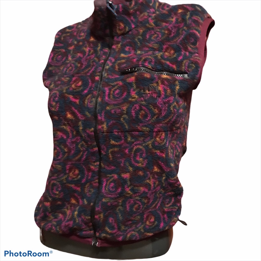 Polartec fleece zip up multicolour vest